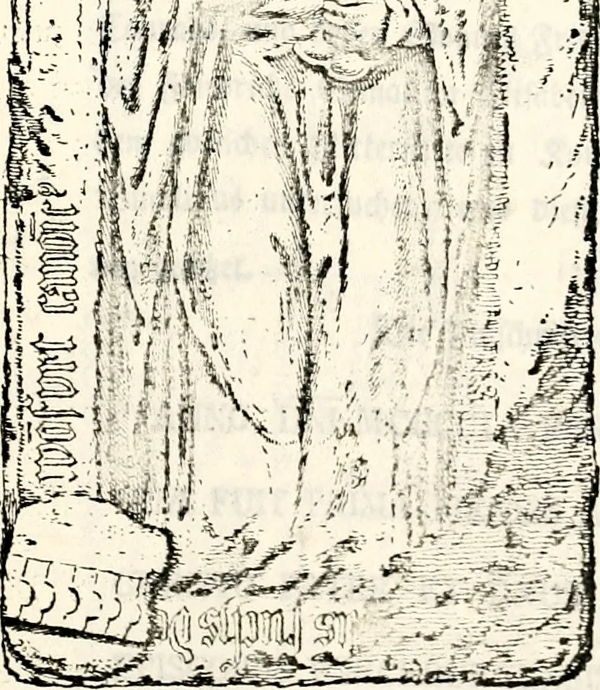 An illustration from Proben des hohen Teütschen Reichs Adels, oder, Sammlungen alter Denkmäler, Grabsteinen, Wappen, Inn- und Urschriften, u: d: nach ihrem wahren Urbilde aufgenommen unter offener Treüe bewähret und durch Anenbäume auch sonstige Nachrichten erkläret und erläuteret, 1775, leaf 670