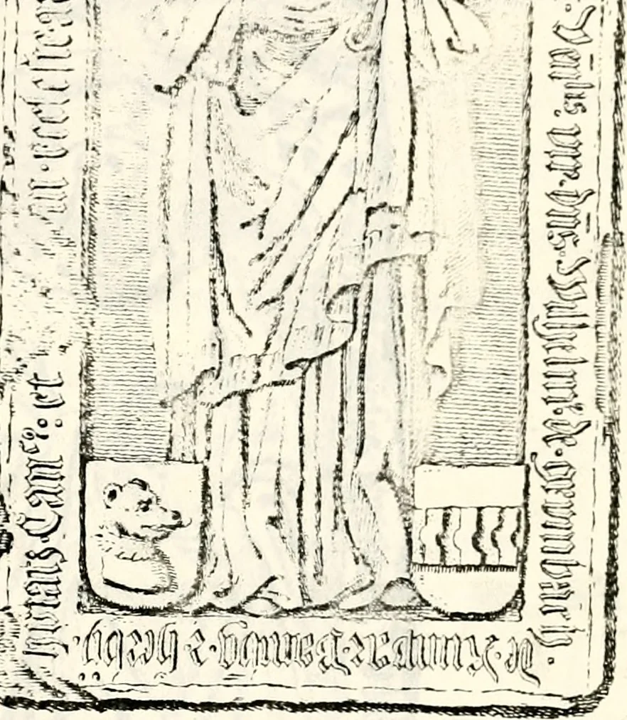 An illustration from Proben des hohen Teütschen Reichs Adels, oder, Sammlungen alter Denkmäler, Grabsteinen, Wappen, Inn- und Urschriften, u: d: nach ihrem wahren Urbilde aufgenommen unter offener Treüe bewähret und durch Anenbäume auch sonstige Nachrichten erkläret und erläuteret, 1775, leaf 680