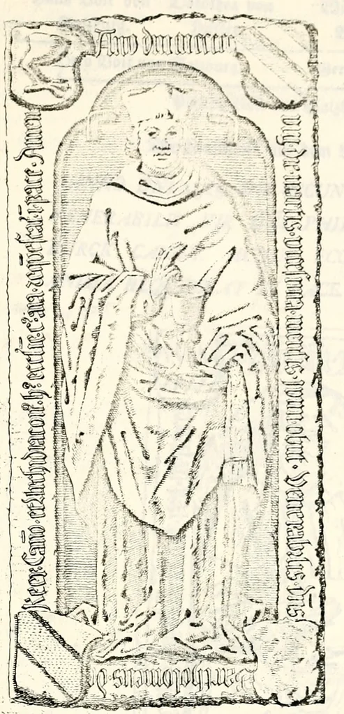 An illustration from Proben des hohen Teütschen Reichs Adels, oder, Sammlungen alter Denkmäler, Grabsteinen, Wappen, Inn- und Urschriften, u: d: nach ihrem wahren Urbilde aufgenommen unter offener Treüe bewähret und durch Anenbäume auch sonstige Nachrichten erkläret und erläuteret, 1775, leaf 722