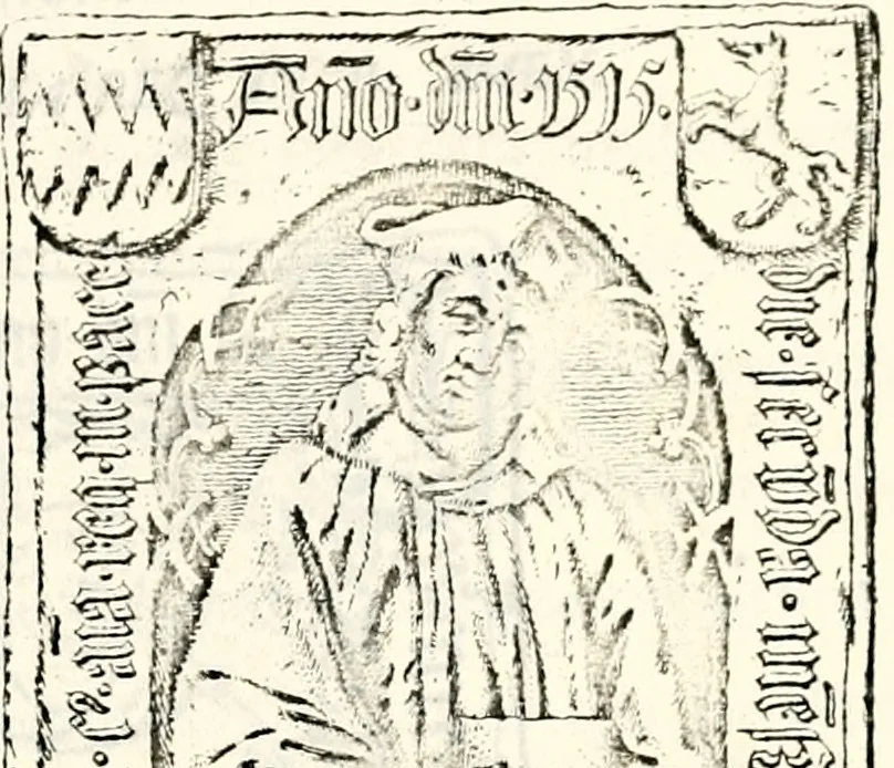 An illustration from Proben des hohen Teütschen Reichs Adels, oder, Sammlungen alter Denkmäler, Grabsteinen, Wappen, Inn- und Urschriften, u: d: nach ihrem wahren Urbilde aufgenommen unter offener Treüe bewähret und durch Anenbäume auch sonstige Nachrichten erkläret und erläuteret, 1775, leaf 724