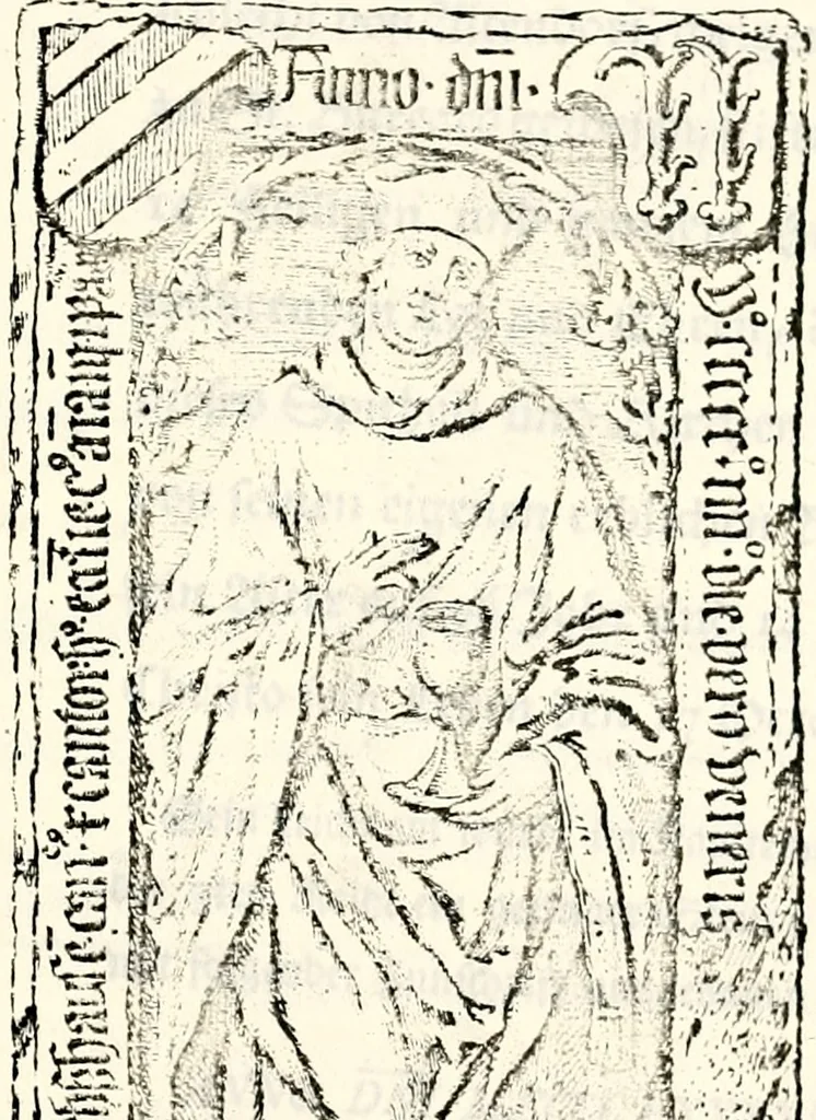 An illustration from Proben des hohen Teütschen Reichs Adels, oder, Sammlungen alter Denkmäler, Grabsteinen, Wappen, Inn- und Urschriften, u: d: nach ihrem wahren Urbilde aufgenommen unter offener Treüe bewähret und durch Anenbäume auch sonstige Nachrichten erkläret und erläuteret, 1775, leaf 726