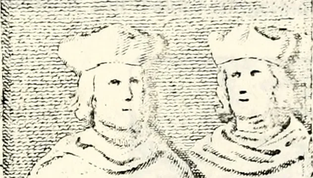 An illustration from Proben des hohen Teütschen Reichs Adels, oder, Sammlungen alter Denkmäler, Grabsteinen, Wappen, Inn- und Urschriften, u: d: nach ihrem wahren Urbilde aufgenommen unter offener Treüe bewähret und durch Anenbäume auch sonstige Nachrichten erkläret und erläuteret, 1775, leaf 754