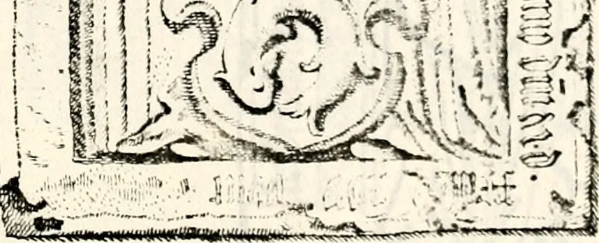 An illustration from Proben des hohen Teütschen Reichs Adels, oder, Sammlungen alter Denkmäler, Grabsteinen, Wappen, Inn- und Urschriften, u: d: nach ihrem wahren Urbilde aufgenommen unter offener Treüe bewähret und durch Anenbäume auch sonstige Nachrichten erkläret und erläuteret, 1775, leaf 754
