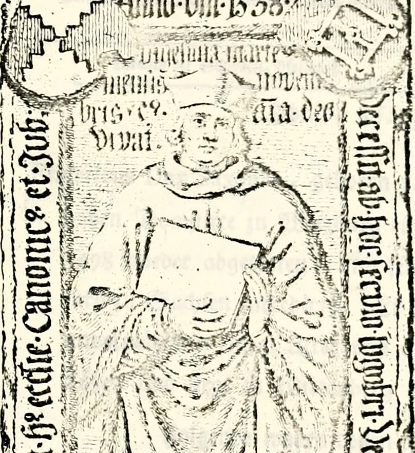An illustration from Proben des hohen Teütschen Reichs Adels, oder, Sammlungen alter Denkmäler, Grabsteinen, Wappen, Inn- und Urschriften, u: d: nach ihrem wahren Urbilde aufgenommen unter offener Treüe bewähret und durch Anenbäume auch sonstige Nachrichten erkläret und erläuteret, 1775, leaf 758