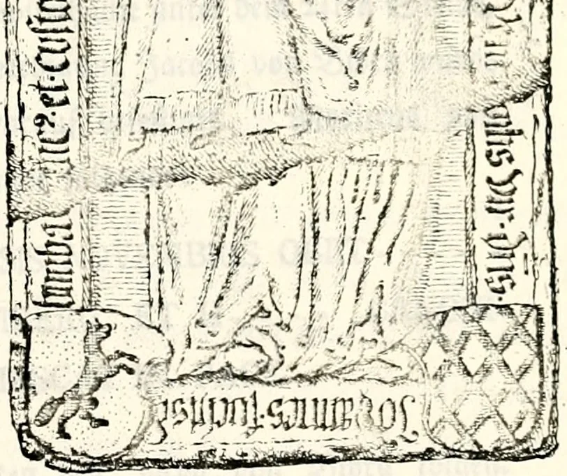 An illustration from Proben des hohen Teütschen Reichs Adels, oder, Sammlungen alter Denkmäler, Grabsteinen, Wappen, Inn- und Urschriften, u: d: nach ihrem wahren Urbilde aufgenommen unter offener Treüe bewähret und durch Anenbäume auch sonstige Nachrichten erkläret und erläuteret, 1775, leaf 776