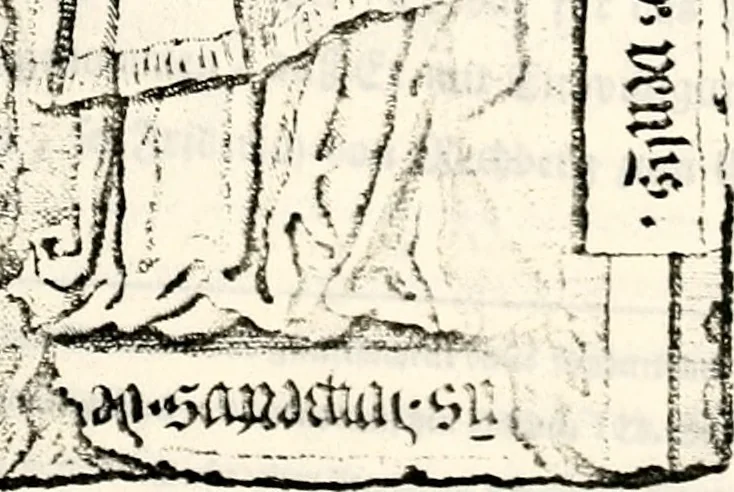 An illustration from Proben des hohen Teütschen Reichs Adels, oder, Sammlungen alter Denkmäler, Grabsteinen, Wappen, Inn- und Urschriften, u: d: nach ihrem wahren Urbilde aufgenommen unter offener Treüe bewähret und durch Anenbäume auch sonstige Nachrichten erkläret und erläuteret, 1775, leaf 790