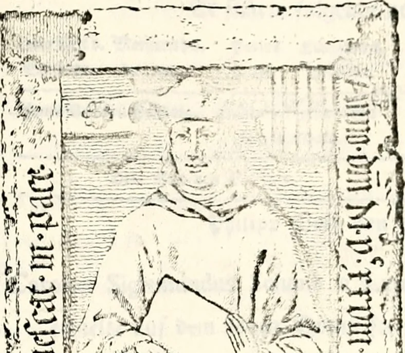 An illustration from Proben des hohen Teütschen Reichs Adels, oder, Sammlungen alter Denkmäler, Grabsteinen, Wappen, Inn- und Urschriften, u: d: nach ihrem wahren Urbilde aufgenommen unter offener Treüe bewähret und durch Anenbäume auch sonstige Nachrichten erkläret und erläuteret, 1775, leaf 806