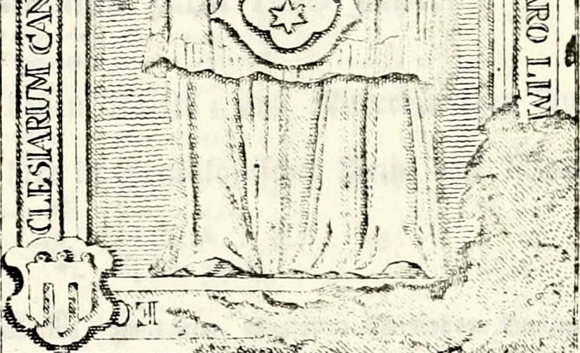 An illustration from Proben des hohen Teütschen Reichs Adels, oder, Sammlungen alter Denkmäler, Grabsteinen, Wappen, Inn- und Urschriften, u: d: nach ihrem wahren Urbilde aufgenommen unter offener Treüe bewähret und durch Anenbäume auch sonstige Nachrichten erkläret und erläuteret, 1775, leaf 122