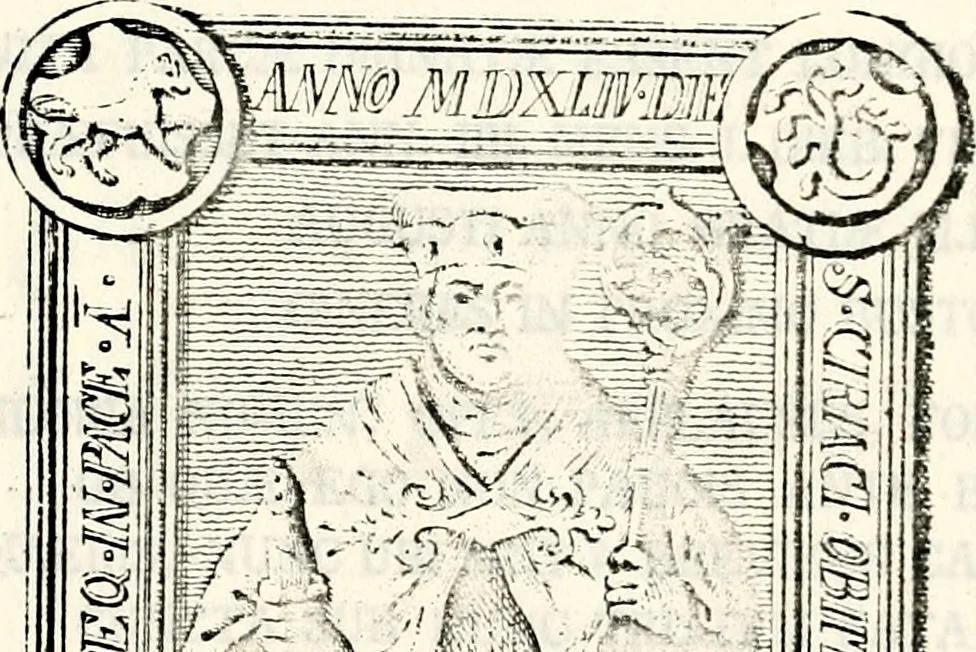 An illustration from Proben des hohen Teütschen Reichs Adels, oder, Sammlungen alter Denkmäler, Grabsteinen, Wappen, Inn- und Urschriften, u: d: nach ihrem wahren Urbilde aufgenommen unter offener Treüe bewähret und durch Anenbäume auch sonstige Nachrichten erkläret und erläuteret, 1775, leaf 128