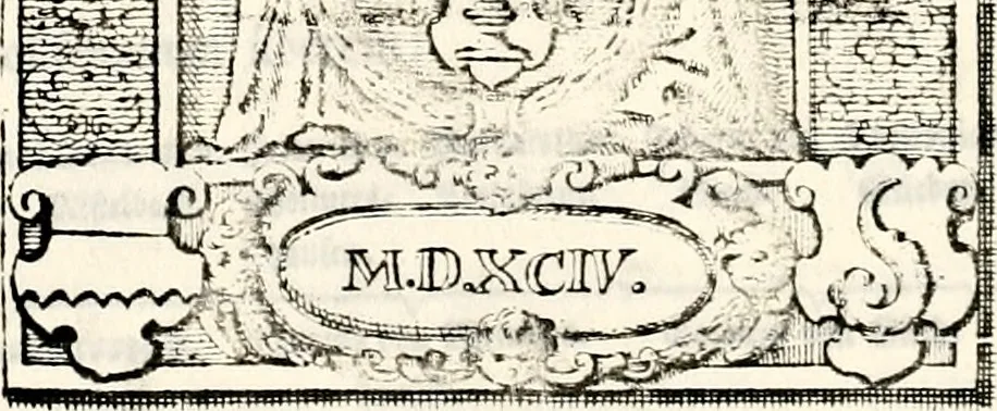 An illustration from Proben des hohen Teütschen Reichs Adels, oder, Sammlungen alter Denkmäler, Grabsteinen, Wappen, Inn- und Urschriften, u: d: nach ihrem wahren Urbilde aufgenommen unter offener Treüe bewähret und durch Anenbäume auch sonstige Nachrichten erkläret und erläuteret, 1775, leaf 142