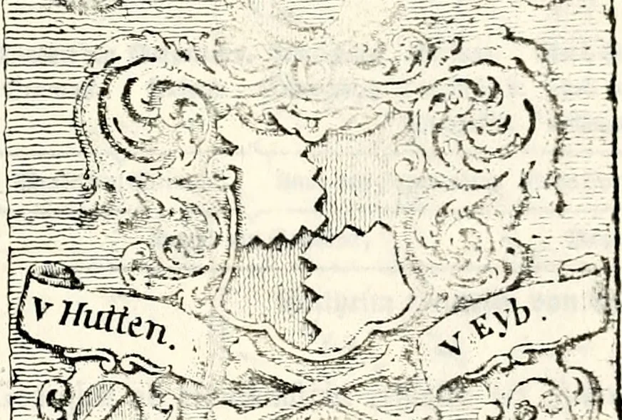 An illustration from Proben des hohen Teütschen Reichs Adels, oder, Sammlungen alter Denkmäler, Grabsteinen, Wappen, Inn- und Urschriften, u: d: nach ihrem wahren Urbilde aufgenommen unter offener Treüe bewähret und durch Anenbäume auch sonstige Nachrichten erkläret und erläuteret, 1775, leaf 232
