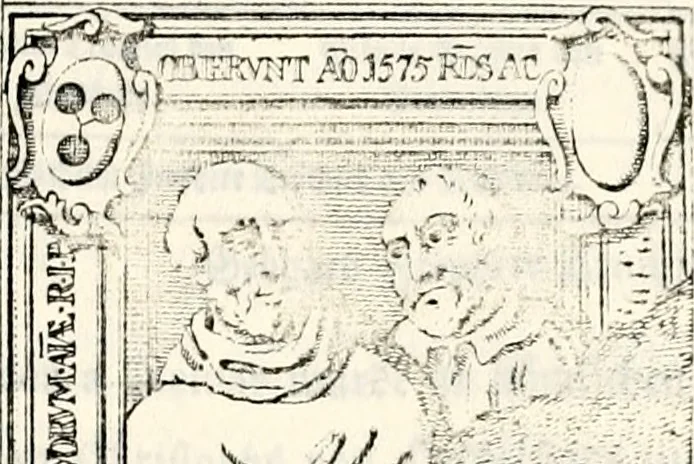 An illustration from Proben des hohen Teütschen Reichs Adels, oder, Sammlungen alter Denkmäler, Grabsteinen, Wappen, Inn- und Urschriften, u: d: nach ihrem wahren Urbilde aufgenommen unter offener Treüe bewähret und durch Anenbäume auch sonstige Nachrichten erkläret und erläuteret, 1775, leaf 240