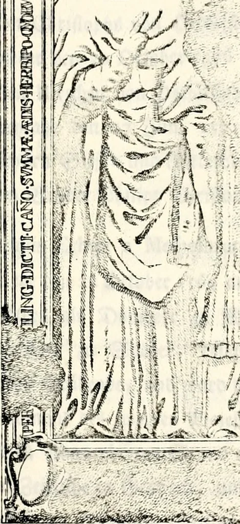 An illustration from Proben des hohen Teütschen Reichs Adels, oder, Sammlungen alter Denkmäler, Grabsteinen, Wappen, Inn- und Urschriften, u: d: nach ihrem wahren Urbilde aufgenommen unter offener Treüe bewähret und durch Anenbäume auch sonstige Nachrichten erkläret und erläuteret, 1775, leaf 240