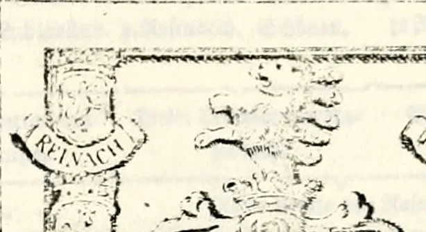 An illustration from Proben des hohen Teütschen Reichs Adels, oder, Sammlungen alter Denkmäler, Grabsteinen, Wappen, Inn- und Urschriften, u: d: nach ihrem wahren Urbilde aufgenommen unter offener Treüe bewähret und durch Anenbäume auch sonstige Nachrichten erkläret und erläuteret, 1775, leaf 566