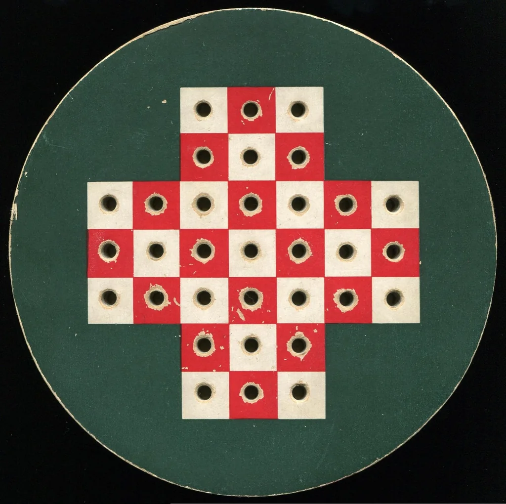 An illustration from Problems In ' Puzzle Peg', and New Problems In ' Puzzle Peg', 1922, leaf 16