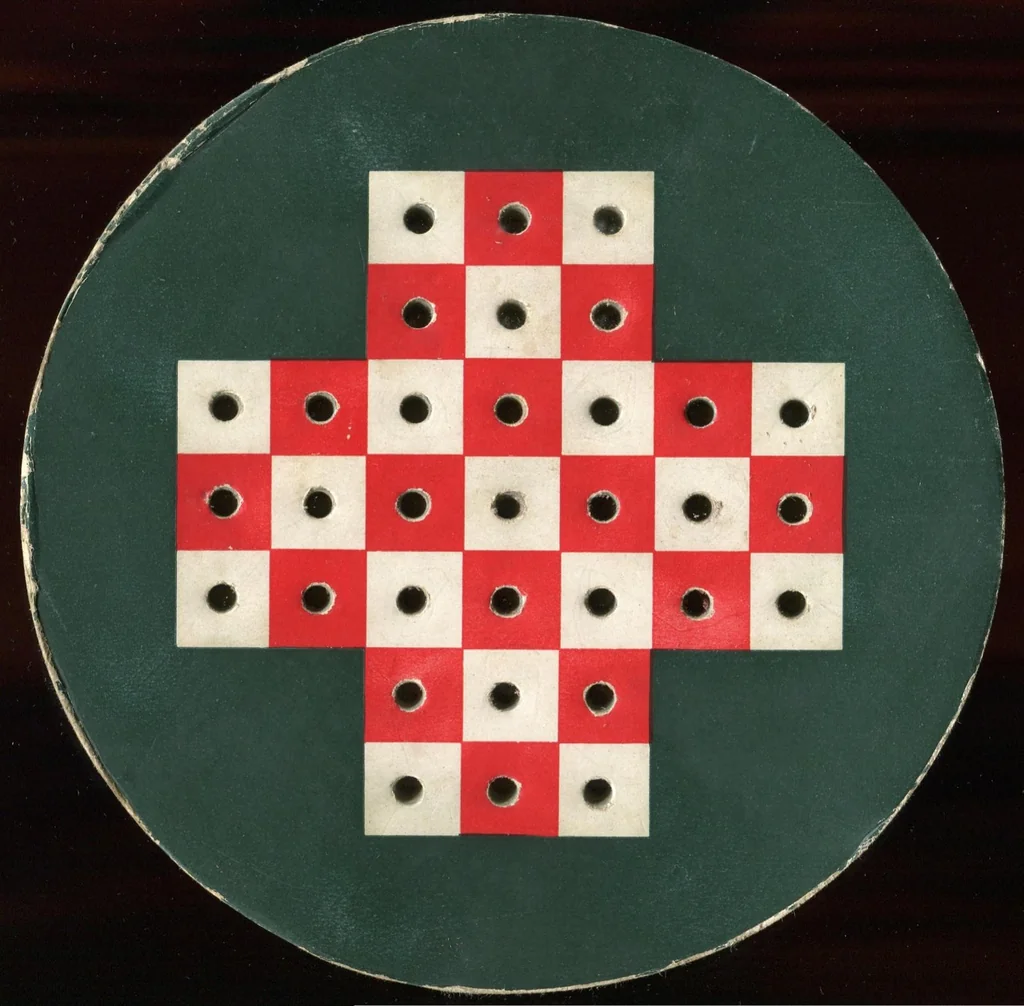 An illustration from Problems In ' Puzzle Peg', and New Problems In ' Puzzle Peg', 1922, leaf 52