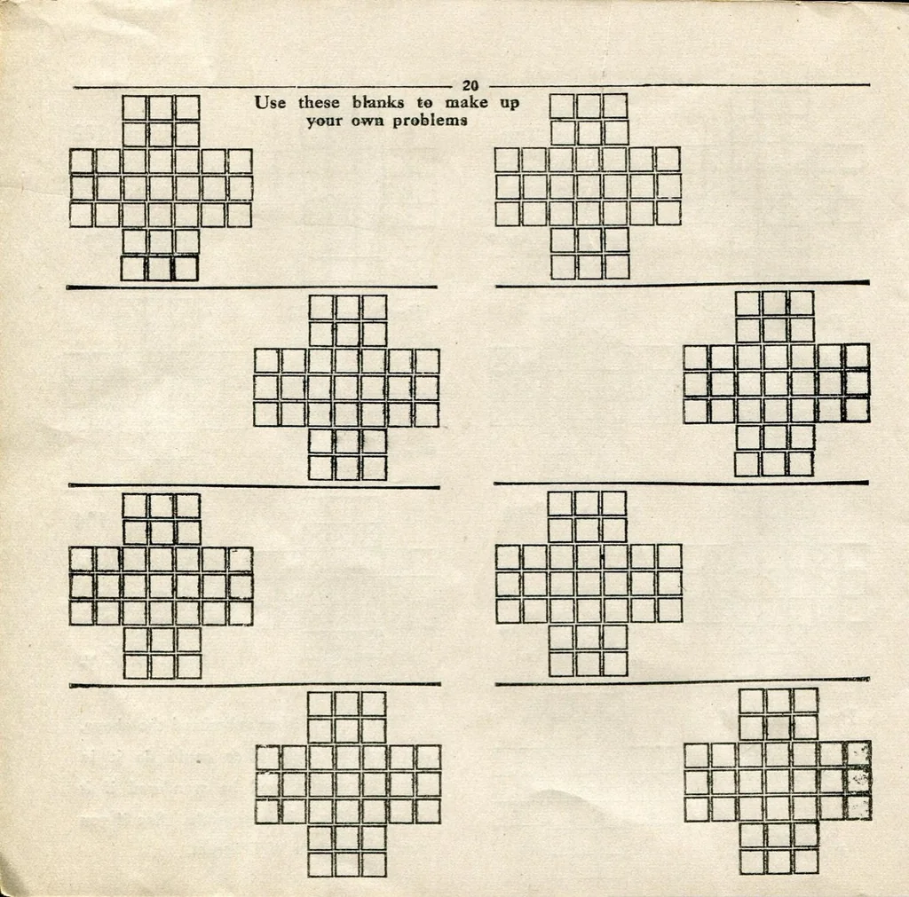 An illustration from Problems In ' Puzzle Peg', and New Problems In ' Puzzle Peg', 1922, leaf 84