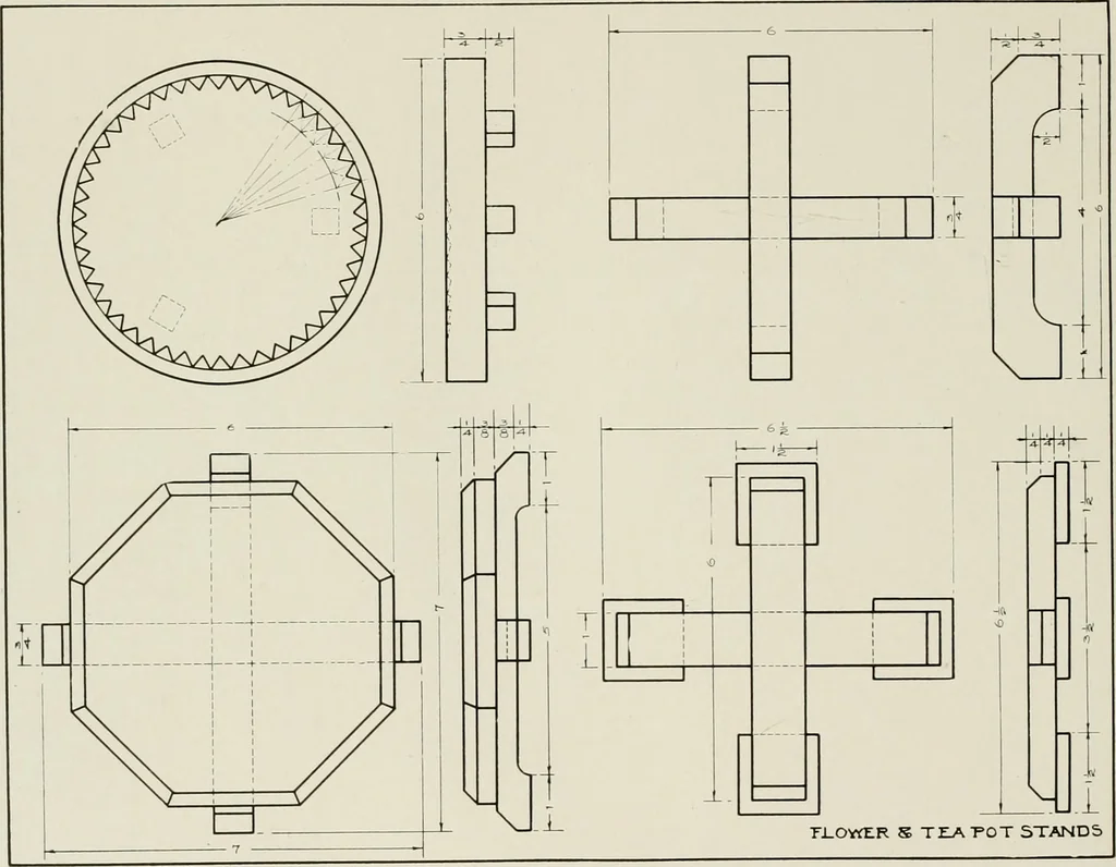 An illustration from Problems in woodwork in combination with other materials for elementary manual training, 1917, leaf 19
