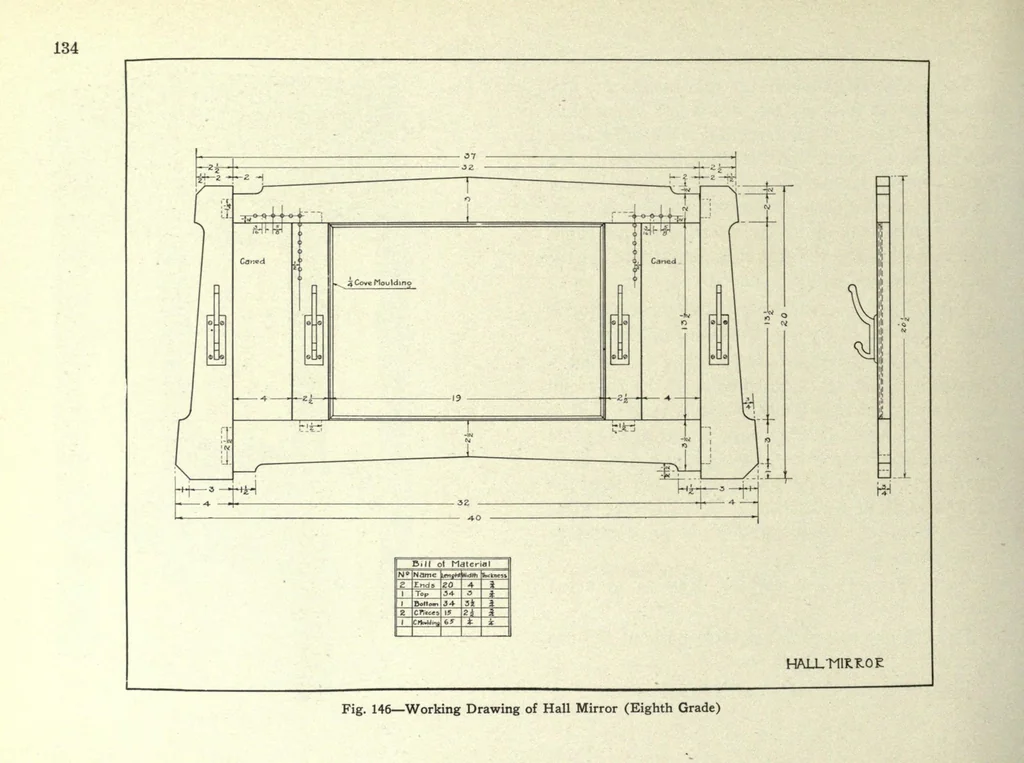 An illustration from Problems in woodwork, 1922, leaf 140