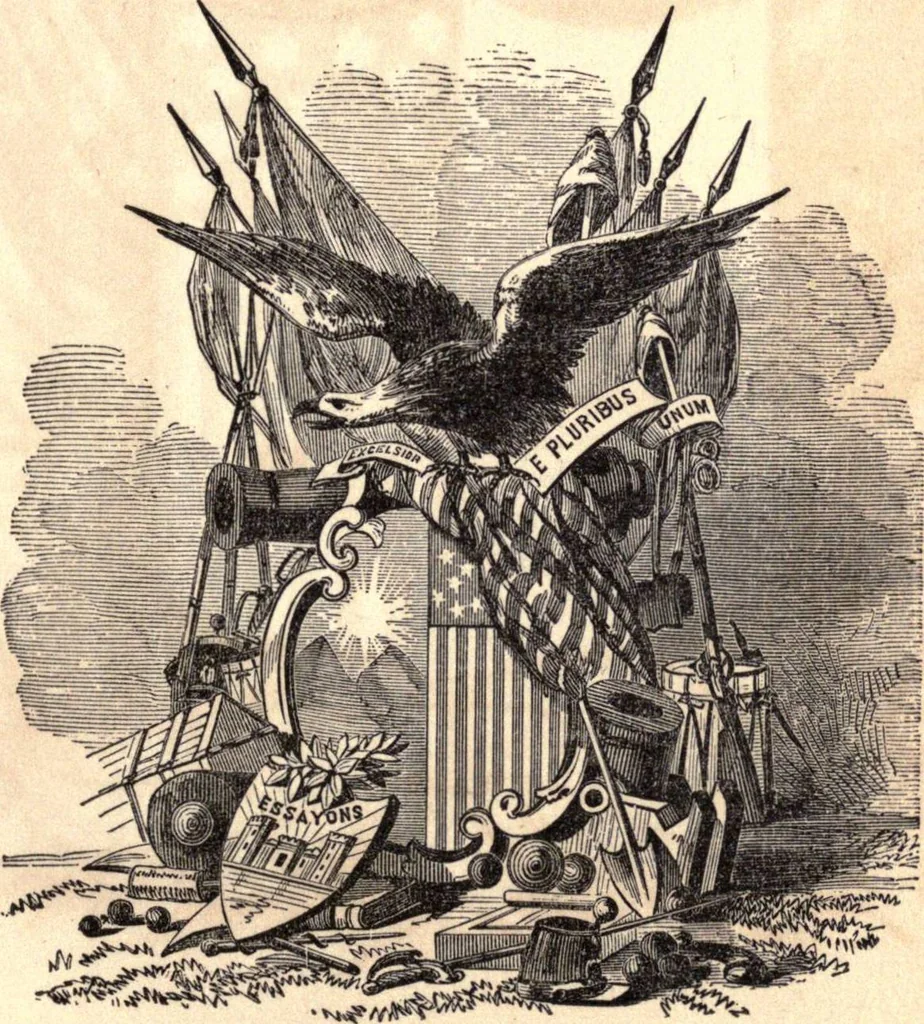 An illustration from Proceedings attending the presentation of regimental colors to the Legislature, April 20, 1864, 1864, leaf 10