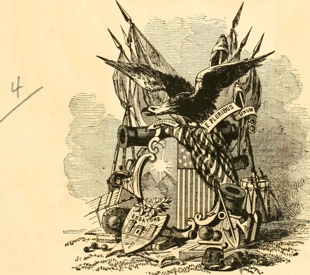 An illustration from Proceedings attending the presentation of regimental colors to the Legislature, April 20, 1864, 1864, leaf 10