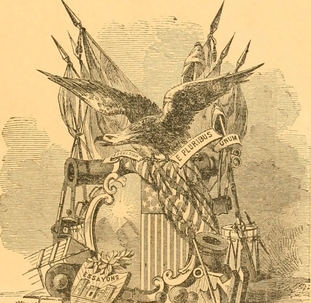 An illustration from Proceedings attending the presentation of regimental colors to the Legislature, April 20, 1864, 1864, leaf 6