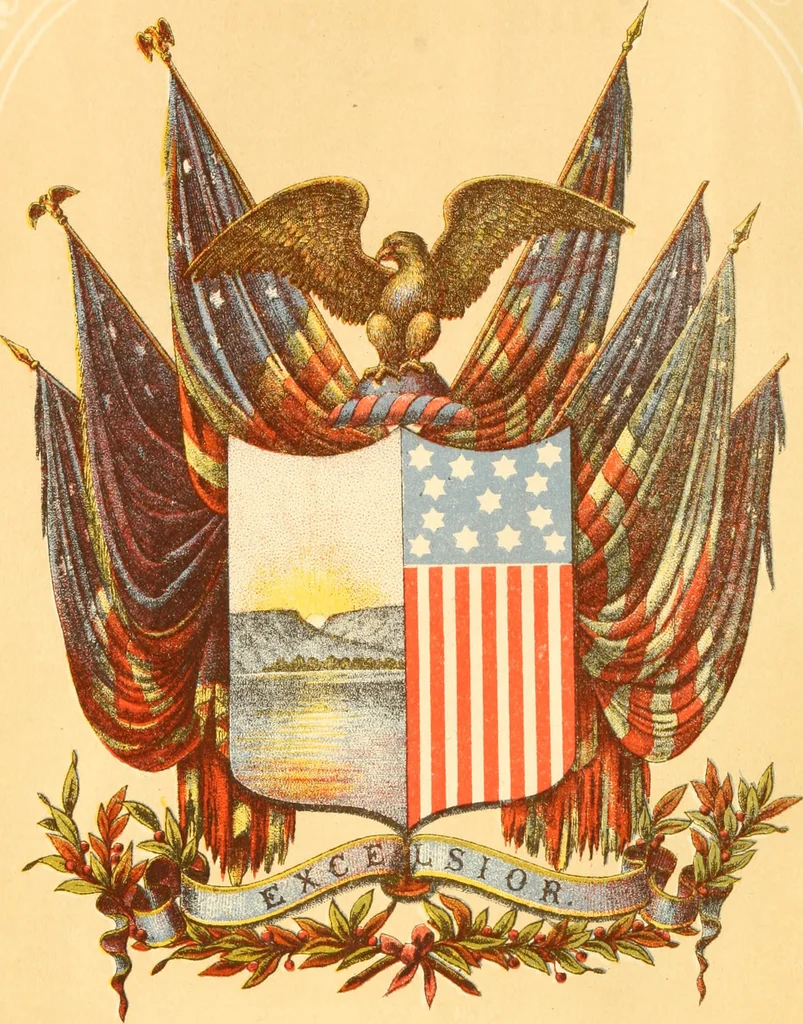 An illustration from Proceedings attending the presentation of regimental colors to the Legislature, April 20, 1864, 1864, leaf 9