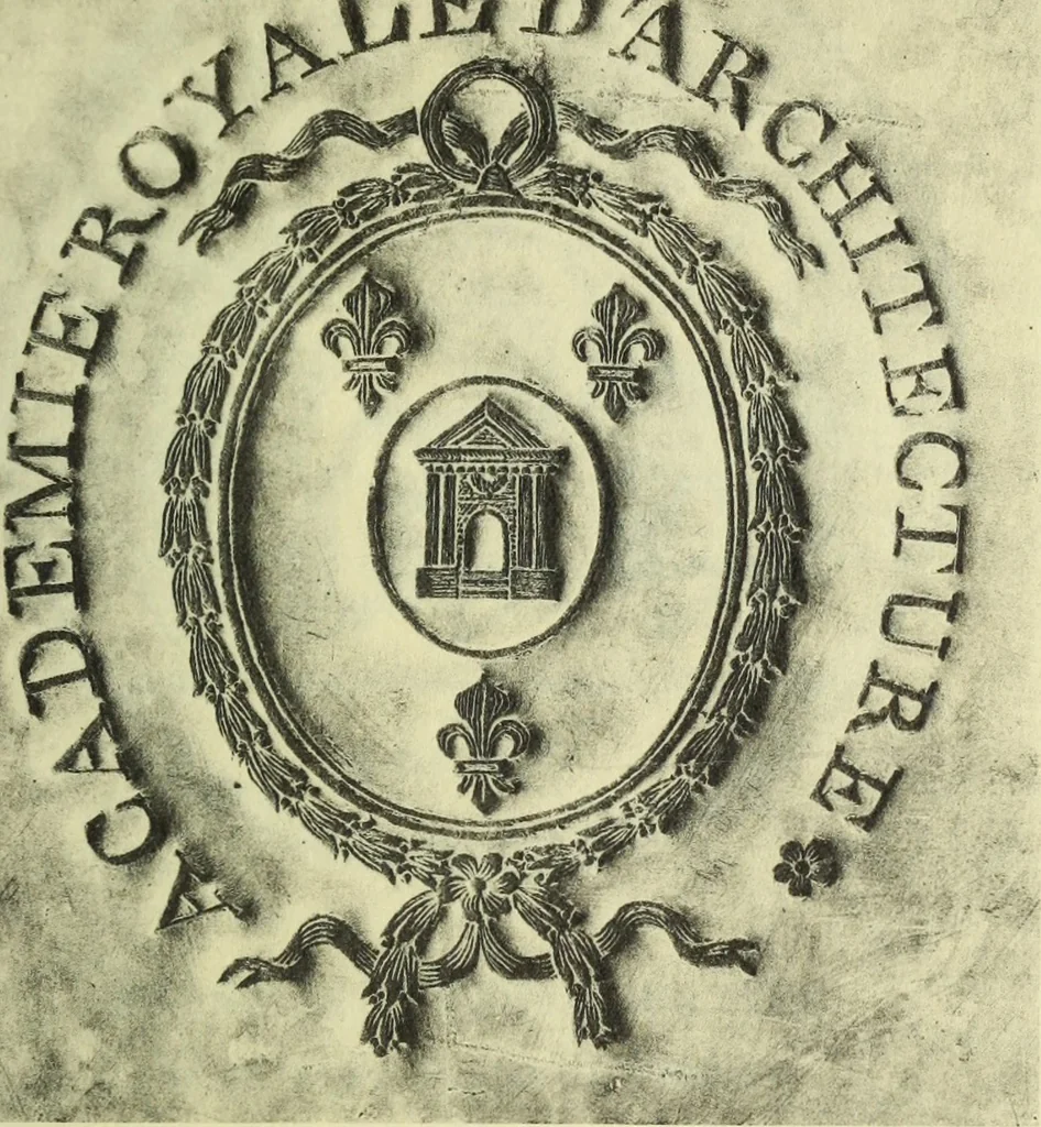 An illustration from Procès-verbaux, 1671-1793; publiés pour la Société de l'histoire de l'art français sous le patronage de l'Académie des beaux arts par Henry Lemonnier, 1911, leaf 12