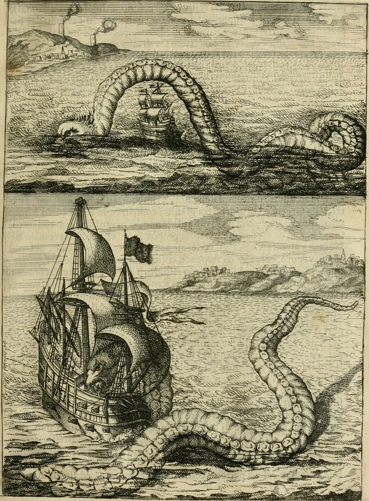 An illustration from Prodomo apologetico alli studi Chircheriani : opera di Gioseffo Petrucci, romano, nella quale con un'apparato di saggi diversi, si dà prova dell' esquisito studio ha tenuto il celebratissimo padre Atanasio Chircher, circa il credere all' opinioni degli scrittori, sì de' tempi andati, come de' presenti, e particolarmente intorno a quelle cose naturali dell' India, che gli furon portate, ò reserte dá quei, che abitarono quelle parti, 1677, leaf 148
