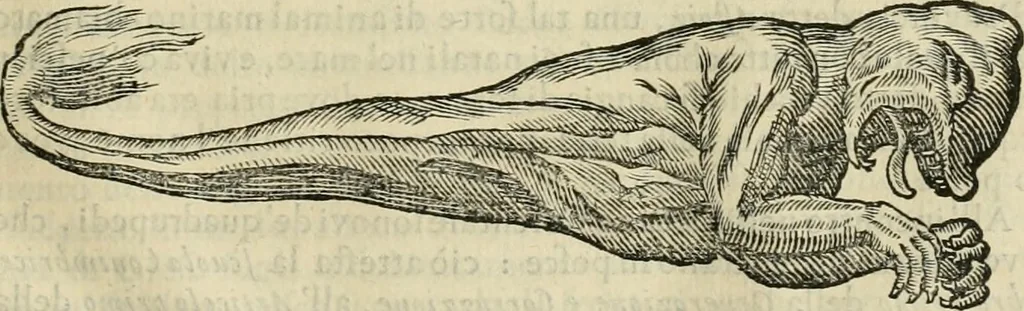 An illustration from Prodomo apologetico alli studi Chircheriani : opera di Gioseffo Petrucci, romano, nella quale con un'apparato di saggi diversi, si dà prova dell' esquisito studio ha tenuto il celebratissimo padre Atanasio Chircher, circa il credere all' opinioni degli scrittori, sì de' tempi andati, come de' presenti, e particolarmente intorno a quelle cose naturali dell' India, che gli furon portate, ò reserte dá quei, che abitarono quelle parti, 1677, leaf 170
