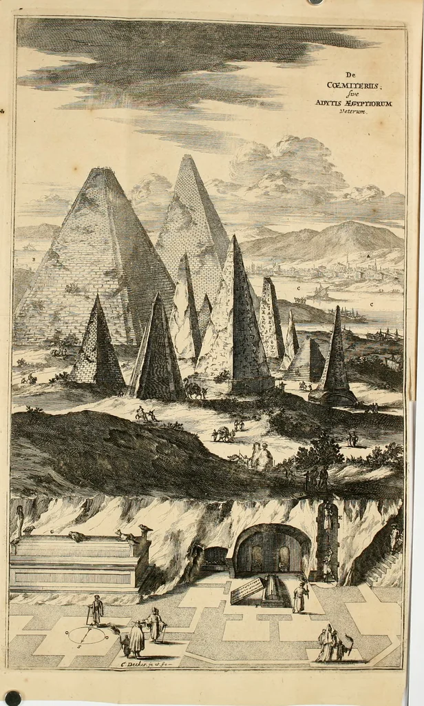 An illustration from Prodomo apologetico alli studi Chircheriani : opera di Gioseffo Petrucci, romano, nella quale con un'apparato di saggi diversi, si dà prova dell' esquisito studio ha tenuto il celebratissimo padre Atanasio Chircher, circa il credere all' opinioni degli scrittori, sì de' tempi andati, come de' presenti, e particolarmente intorno a quelle cose naturali dell' India, che gli furon portate, ò reserte dá quei, che abitarono quelle parti, 1677, leaf 232