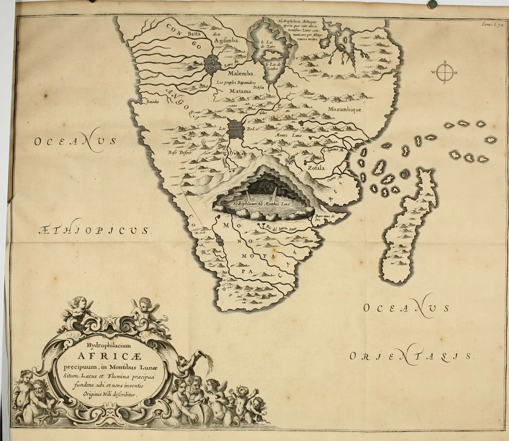 An illustration from Prodomo apologetico alli studi Chircheriani : opera di Gioseffo Petrucci, romano, nella quale con un'apparato di saggi diversi, si dà prova dell' esquisito studio ha tenuto il celebratissimo padre Atanasio Chircher, circa il credere all' opinioni degli scrittori, sì de' tempi andati, come de' presenti, e particolarmente intorno a quelle cose naturali dell' India, che gli furon portate, ò reserte dá quei, che abitarono quelle parti, 1677, leaf 97