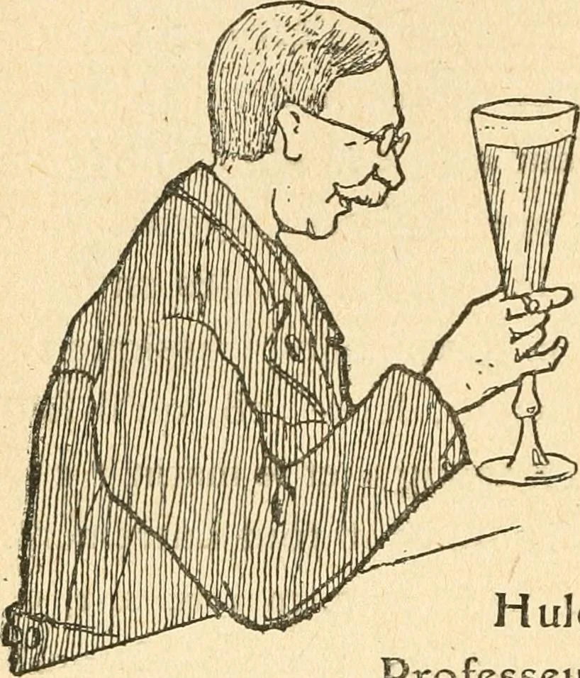 An illustration from Professeur Knatschké; oeuvres choisies du grand savant allemand et de sa fille Elsa. Recueillies et illustrées pour les Alsaciens par Hansi. Fidèlement traduites en français par H.P. Colle, 1916, leaf 103