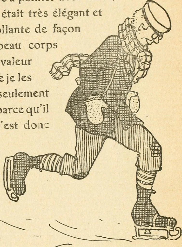 An illustration from Professeur Knatschké; oeuvres choisies du grand savant allemand et de sa fille Elsa. Recueillies et illustrées pour les Alsaciens par Hansi. Fidèlement traduites en français par H.P. Colle, 1916, leaf 108