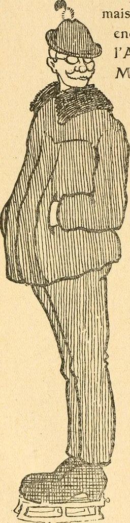 An illustration from Professeur Knatschké; oeuvres choisies du grand savant allemand et de sa fille Elsa. Recueillies et illustrées pour les Alsaciens par Hansi. Fidèlement traduites en français par H.P. Colle, 1916, leaf 109