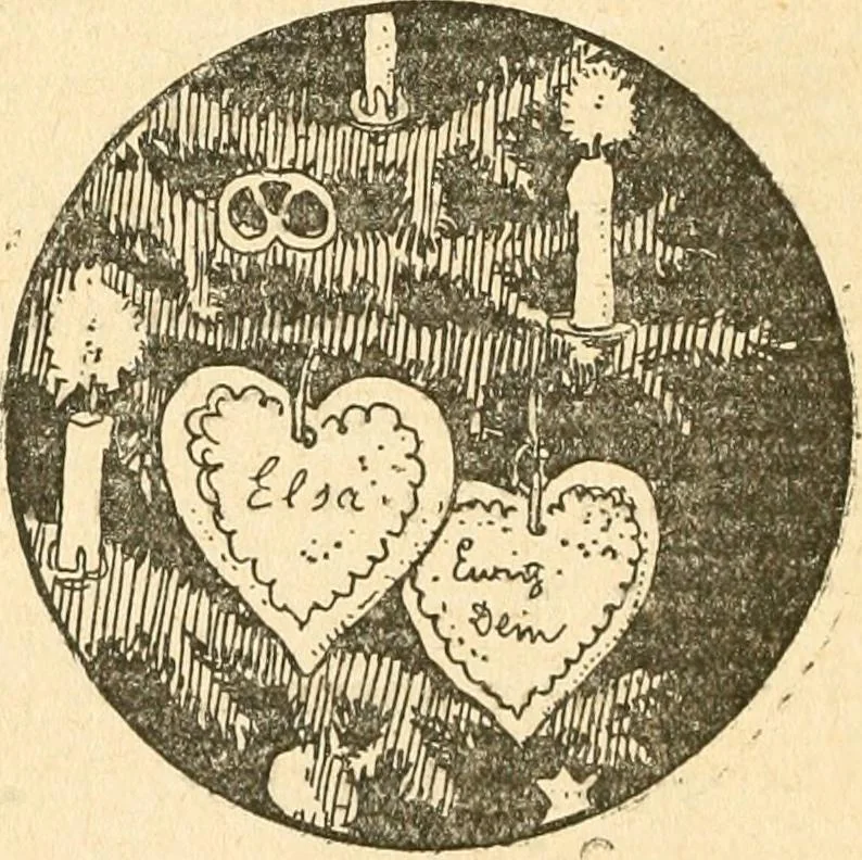 An illustration from Professeur Knatschké; oeuvres choisies du grand savant allemand et de sa fille Elsa. Recueillies et illustrées pour les Alsaciens par Hansi. Fidèlement traduites en français par H.P. Colle, 1916, leaf 115