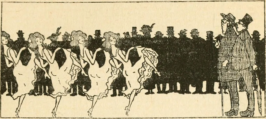 An illustration from Professeur Knatschké; oeuvres choisies du grand savant allemand et de sa fille Elsa. Recueillies et illustrées pour les Alsaciens par Hansi. Fidèlement traduites en français par H.P. Colle, 1916, leaf 30