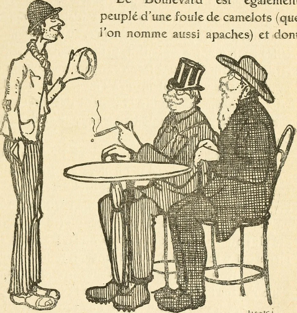 An illustration from Professeur Knatschké; oeuvres choisies du grand savant allemand et de sa fille Elsa. Recueillies et illustrées pour les Alsaciens par Hansi. Fidèlement traduites en français par H.P. Colle, 1916, leaf 42