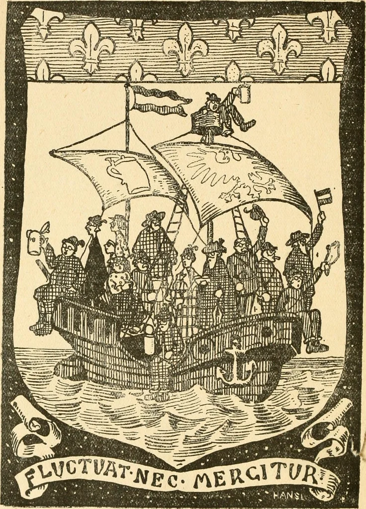 An illustration from Professeur Knatschké; oeuvres choisies du grand savant allemand et de sa fille Elsa. Recueillies et illustrées pour les Alsaciens par Hansi. Fidèlement traduites en français par H.P. Colle, 1916, leaf 51