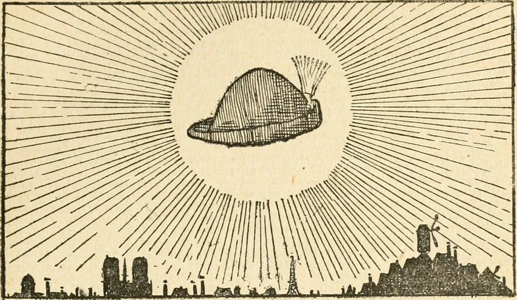 An illustration from Professeur Knatschké; oeuvres choisies du grand savant allemand et de sa fille Elsa. Recueillies et illustrées pour les Alsaciens par Hansi. Fidèlement traduites en français par H.P. Colle, 1916, leaf 52