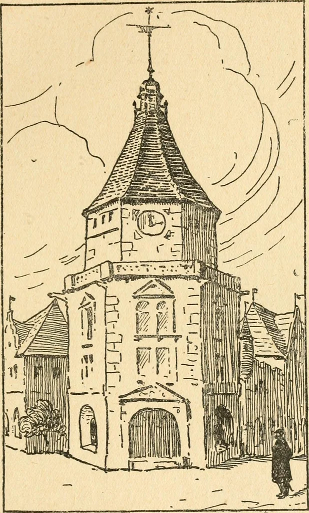 An illustration from Professeur Knatschké; oeuvres choisies du grand savant allemand et de sa fille Elsa. Recueillies et illustrées pour les Alsaciens par Hansi. Fidèlement traduites en français par H.P. Colle, 1916, leaf 68