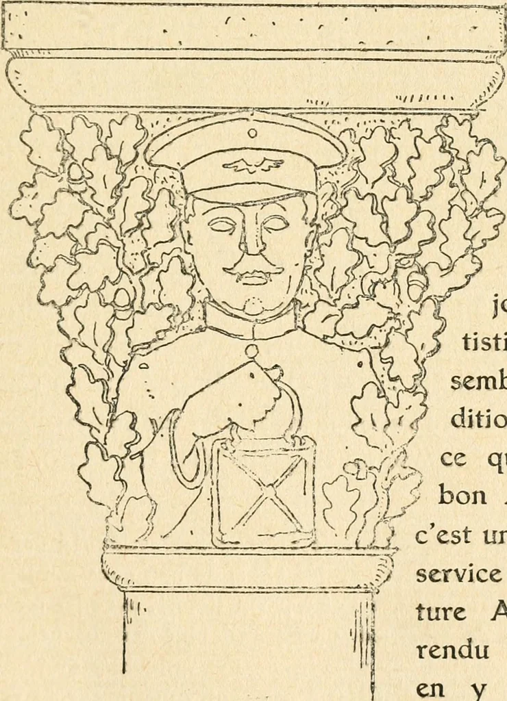 An illustration from Professeur Knatschké; oeuvres choisies du grand savant allemand et de sa fille Elsa. Recueillies et illustrées pour les Alsaciens par Hansi. Fidèlement traduites en français par H.P. Colle, 1916, leaf 74
