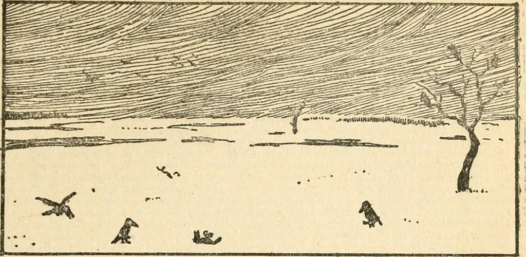 An illustration from Professeur Knatschké; oeuvres choisies du grand savant allemand et de sa fille Elsa. Recueillies et illustrées pour les Alsaciens par Hansi. Fidèlement traduites en français par H.P. Colle, 1916, leaf 90