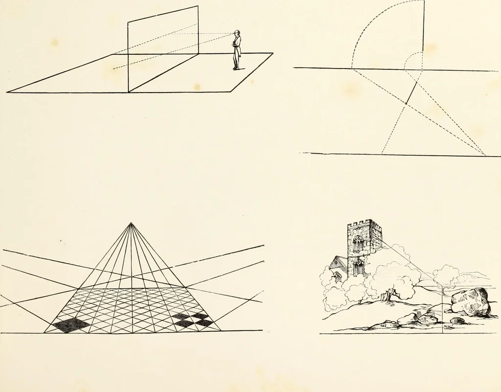 An illustration from The progressive drawing-book : containing a series of easy and comprehensive lessons for drawing landscape, architecture, the human figure, shipping, and animals, &c. without the aid of a master : also, a complete treatise on perspective, with nearly three hundred engravings, 1853, leaf 220