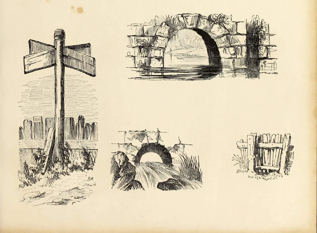 An illustration from The progressive drawing-book : containing a series of easy and comprehensive lessons for drawing landscape, architecture, the human figure, shipping, and animals, &c. without the aid of a master : also, a complete treatise on perspective, with nearly three hundred engravings, 1853, leaf 72