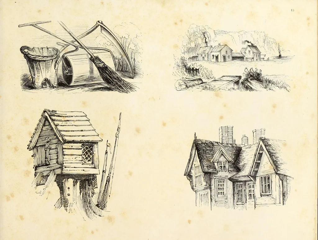 An illustration from The progressive drawing-book : containing a series of easy and comprehensive lessons for drawing landscape, architecture, the human figure, shipping, and animals, &c. without the aid of a master : also, a complete treatise on perspective, with nearly three hundred engravings, 1853, leaf 90