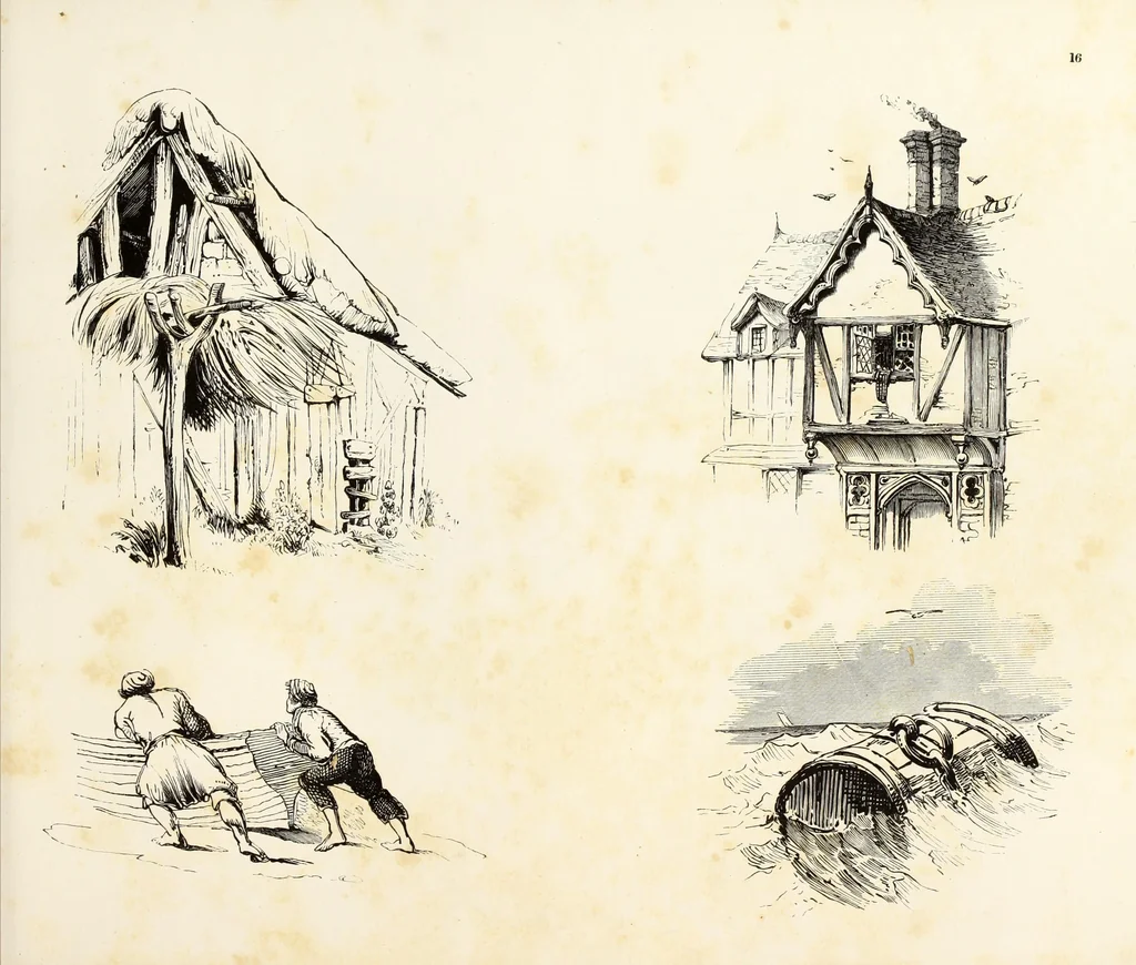 An illustration from The progressive drawing-book : containing a series of easy and comprehensive lessons for drawing landscape, architecture, the human figure, shipping, and animals, &c. without the aid of a master : also, a complete treatise on perspective, with nearly three hundred engravings, 1853, leaf 92