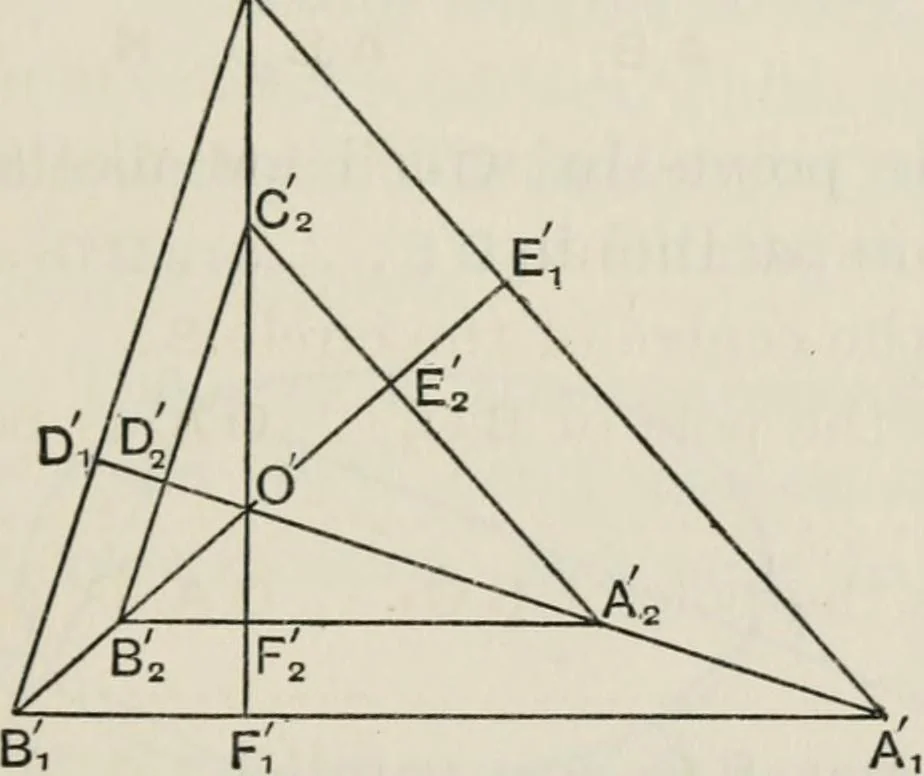 An illustration from Projective geometry for use in colleges and schools, 1911, leaf 144