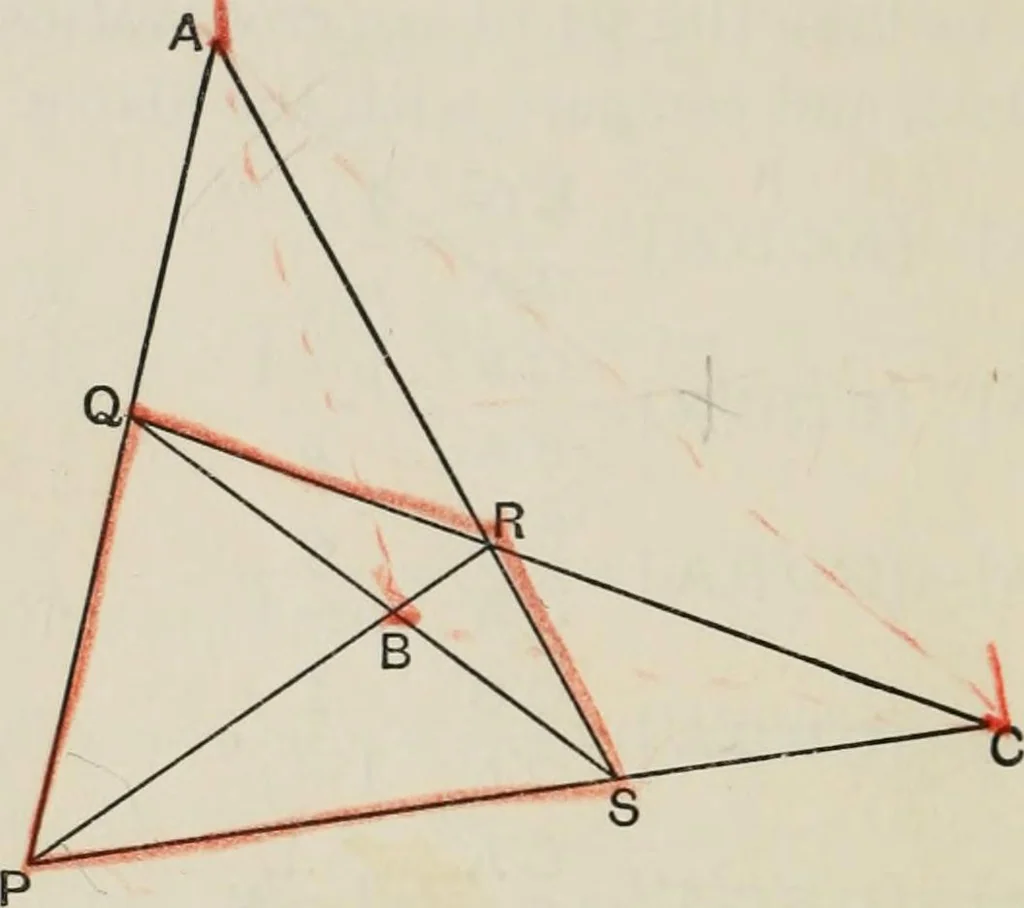 An illustration from Projective geometry for use in colleges and schools, 1911, leaf 37