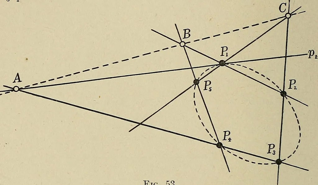 An illustration from Projective geometry, 1910, leaf 129